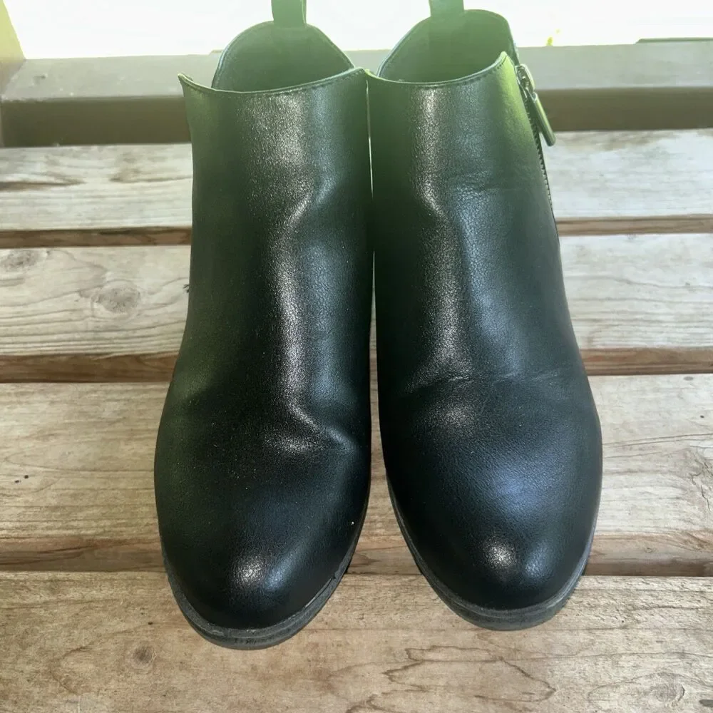 Sonoma Kohl's Ankle Boot Black Rounded Toe 1